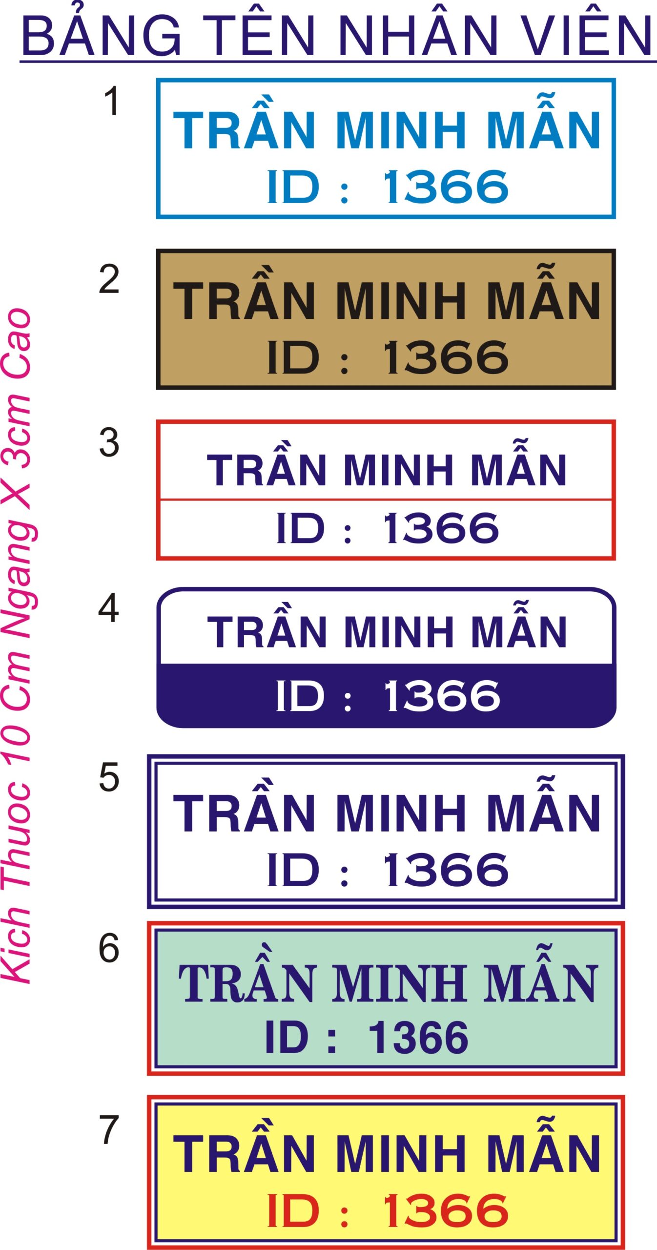 BẢNG TÊN NHÂN VIÊN CÔNG TY - 06